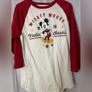 Mickey Mouse red and off white raglan